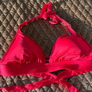 Kona Sol Hot Pink Halter Bikini Top